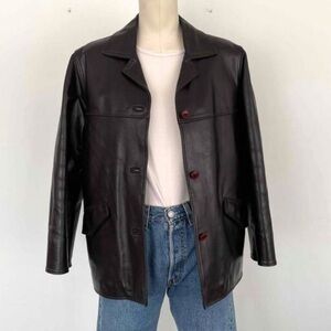 Vintage Italian Leather Chocolate Brown Jacket